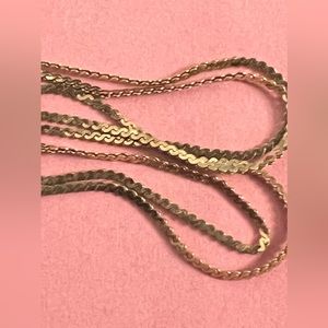 Necklace 14k Yellow Gold Flat Herringbone Italian Chain Necklace 15”